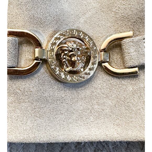 VERSACE Medusa '95 30mm Beige Suede Espadrilles Mules Slides Sandals Size 38 - Picture 5 of 6